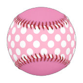 ピンパーソナライズされたク水玉模様 野球ボール (裏面)