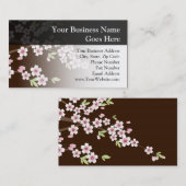 ピンパーソナライズされたク/ブラウンドッグの花 名刺 (正面/裏面)