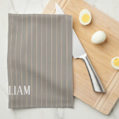 ピンパーソナライズされたスのベージュ キッチンタオル (四つ折り)