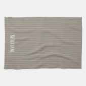 ピンパーソナライズされたスのベージュ キッチンタオル (横)