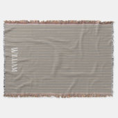 ピンパーソナライズされたスのベージュ スローブランケット (正面)