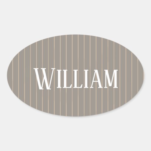 ピンパーソナライズされたスのベージュ 楕円形シール (正面)