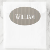 ピンパーソナライズされたスのベージュ 楕円形シール (バッグ)