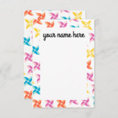 ピンパーソナライズされたホイールノテカード サンキューカード (正面/裏面)