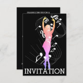 ピンパープルミュージカルダンスフェスティバルガールナイトアウト 招待状 (正面/裏面)