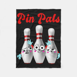ピンパールかわいいボーリング男性へシャツの女性と子供 フリースブランケット
