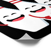 ピンパールかわいい男性へボーリングと子供 ポスター (角)