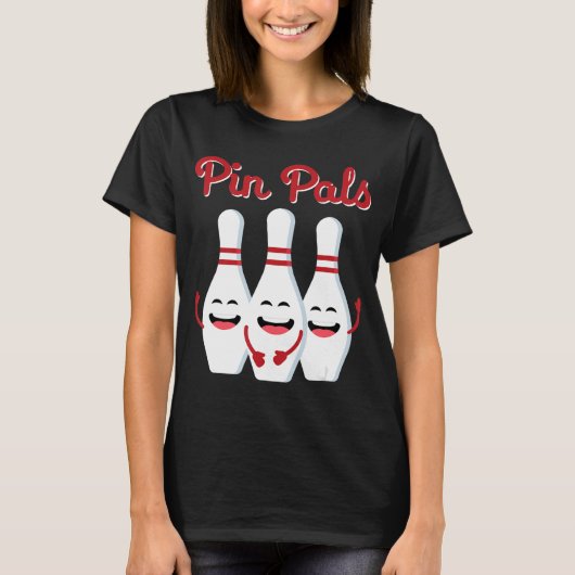 ピンパールかわいい男性へボーリングと子供 Tシャツ (正面)