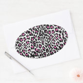 ピンヒョウ柄 楕円形シール (封筒)