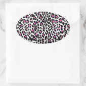 ピンヒョウ柄 楕円形シール (バッグ)