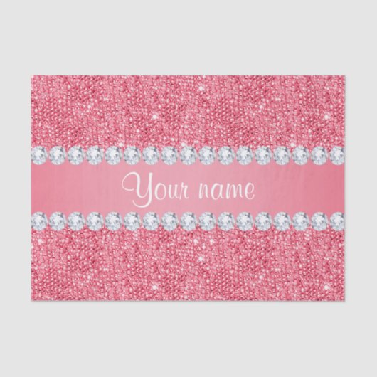 ピンフェイククのシークインとダイヤモンド 薄葉紙 (正面)