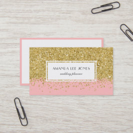 ピンフェイクク&金ゴールドグリッター 名刺