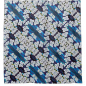 ピンプリペス抽象芸術オーキッドパターン シャワーカーテン (正面)