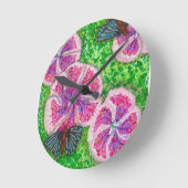 ピンホイールかわいらし ラウンド壁時計 (傾斜)