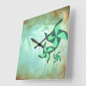 ピンホイールの夢 スクエア壁時計 (傾斜)