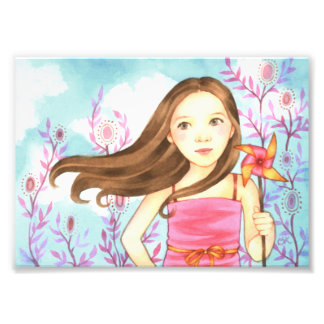 ピンホイールサマーチルドレンイラストレーションプリント フォトプリント