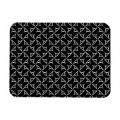 ピンホイールスパイラルホワイト抽象芸術幻想ラインアート マグネット (横)