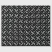 ピンホイールスパイラルホワイト抽象芸術幻想ラインアート ラッピングペーパー (フラット)