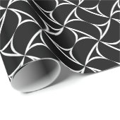 ピンホイールスパイラルホワイト抽象芸術幻想ラインアート ラッピングペーパー (ロールコーナー)