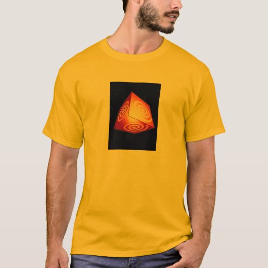 ピンホイールデザインの3Dキューブ Tシャツ (正面)