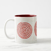 ピンホイールモザイクマルーン2トーンマグ ツートーンマグカップ (左)