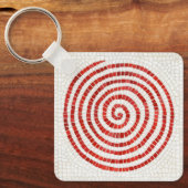 ピンホイールモザイクメタル正方形キーチェーン キーホルダー (正面)