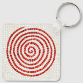 ピンホイールモザイクメタル正方形キーチェーン キーホルダー (裏面)