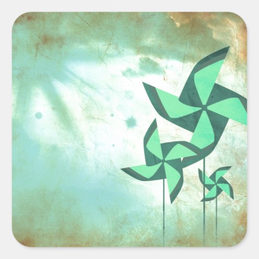 ピンホイール夢 スクエアシール (正面)