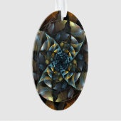 ピンホイール抽象芸術アートアクリルオーバル オーナメント (正面)