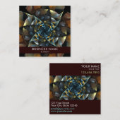 ピンホイール抽象芸術アートプロフェッショナル スクエア名刺 (正面/裏面)