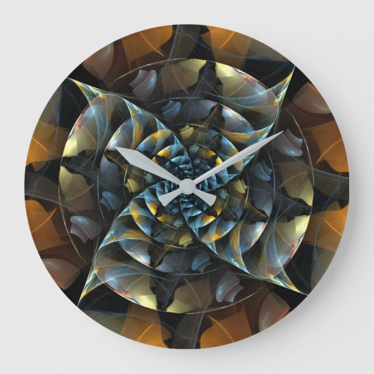 ピンホイール抽象芸術アートラウンド ラージ壁時計 (正面)