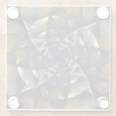 ピンホイール抽象芸術アート ガラスコースター (裏面)