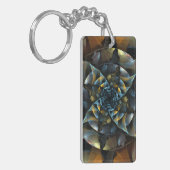 ピンホイール抽象芸術アート キーホルダー (正面左)