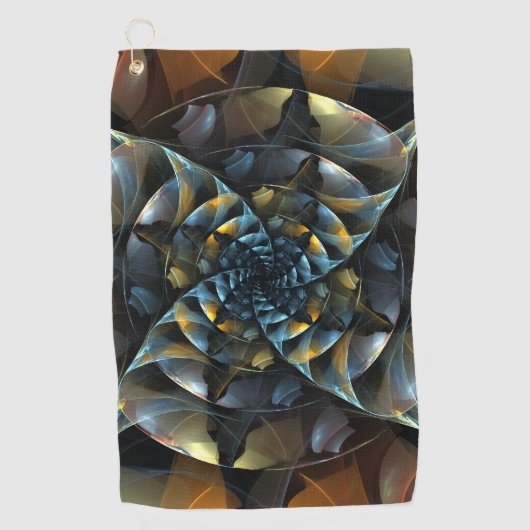 ピンホイール抽象芸術アート ゴルフタオル (正面)