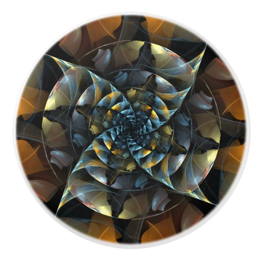 ピンホイール抽象芸術アート セラミックノブ (正面)