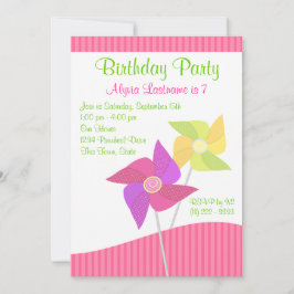 ピンホイール誕生日パーティー 招待状