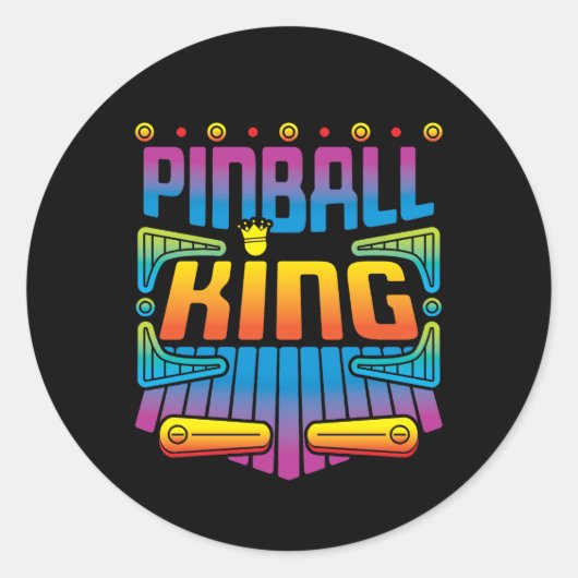 ピンボールキングアーケードゲームプレイヤー ラウンドシール (正面)