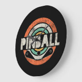 ピンボールゲームヴィンテージ ラージ壁時計 (傾斜)