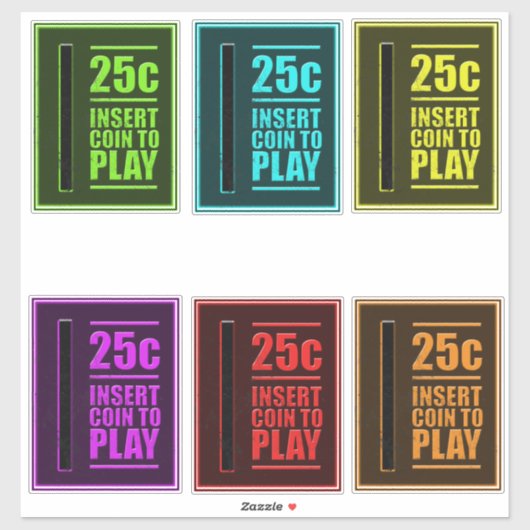 ピンボールコインスロットのステッカーパック シール (シート)