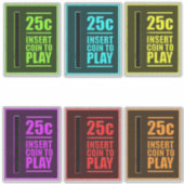 ピンボールコインスロットのステッカーパック シール (正面)