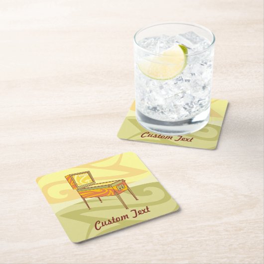 ピンボールマシンスクエア紙コースター スクエアペーパーコースター (インサイチュ)