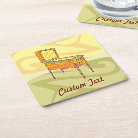 ピンボールマシンスクエア紙コースター スクエアペーパーコースター (アングル)