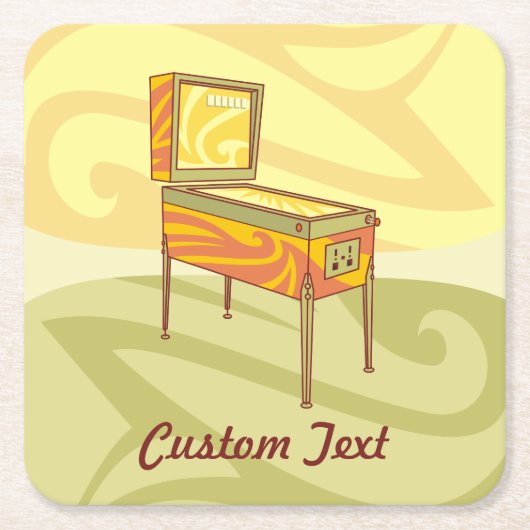 ピンボールマシンスクエア紙コースター スクエアペーパーコースター (正面)