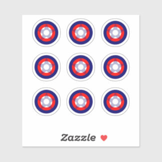 ピンボールレッド/ホワイト/ブルー「スター」ラウンドターゲットステッカー シール