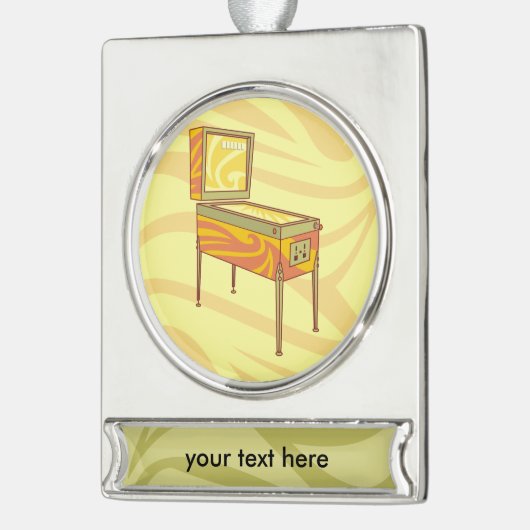 ピンボール機 シルバープレートバナーオーナメント (左)