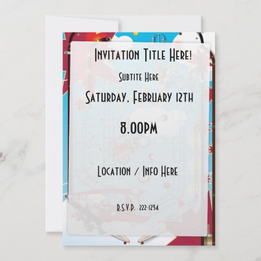 ピンボール機 招待状 (裏面)