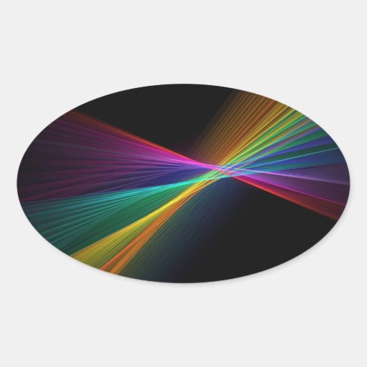 ピンポイントゲイプライドLGBTオーバルステッカー 楕円形シール (正面)