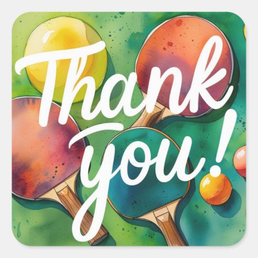 ピンポンありがとう スクエアシール (正面)