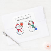 ピンポンおもしろいクリスマス雪だるま提供 スクエアシール (封筒)