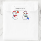 ピンポンおもしろいクリスマス雪だるま提供 スクエアシール (バッグ)